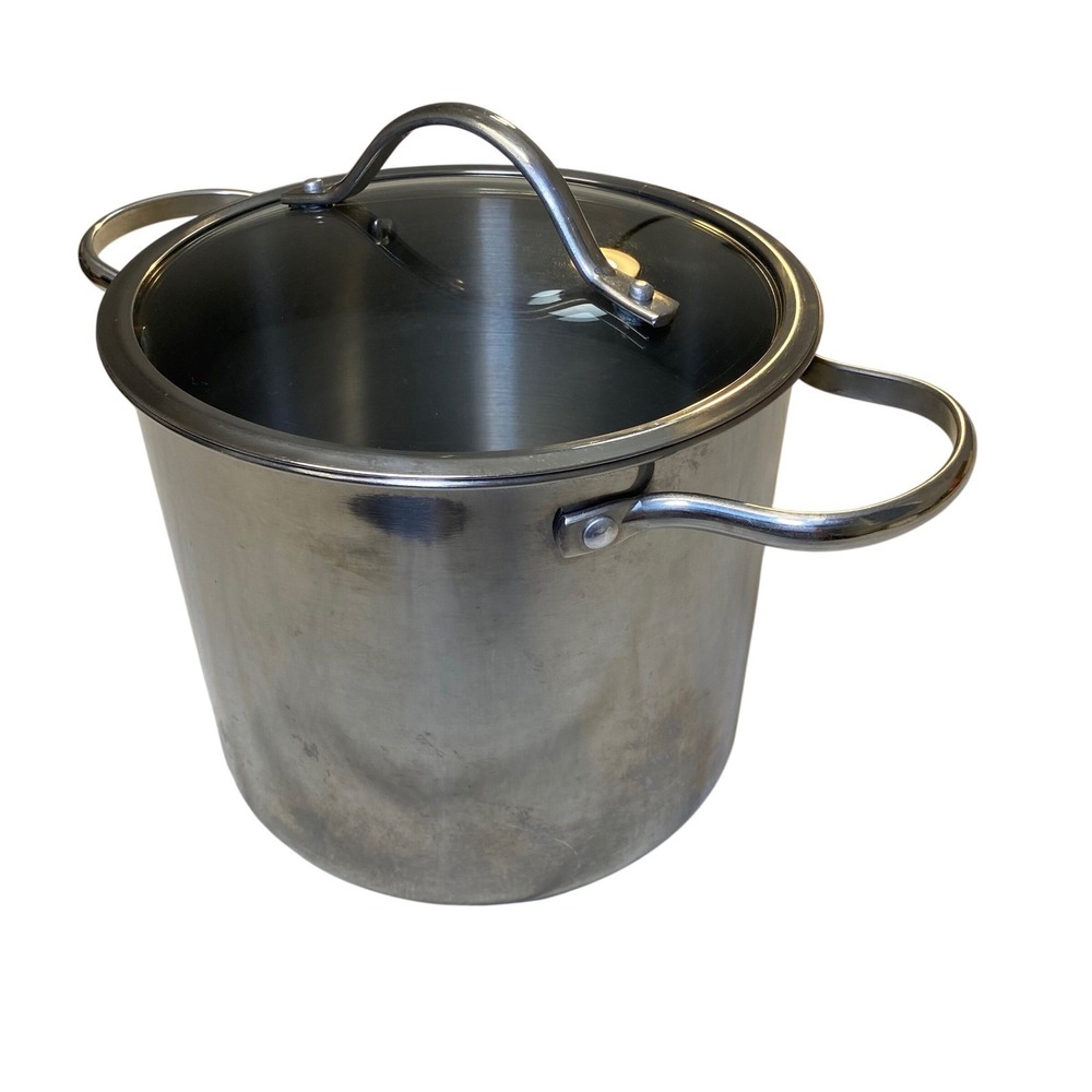 Grand Gourmet Stainless Steel Stock Pot w/ Glass Lid 8 Qt‎ Soup Pasta Pot